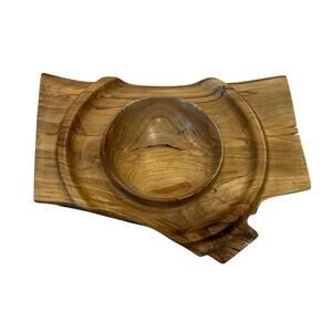 TOM ROBBINS Wood Bowl Artisan Signed Handmade 2017 Turned USA Artist VTG 8.75”